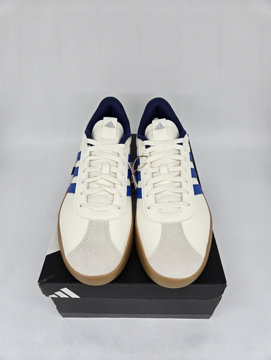 Adidas Mens VL Court 3.0 JR8634 Core White Bright Royal Dark Blue Shoe Size 11.5